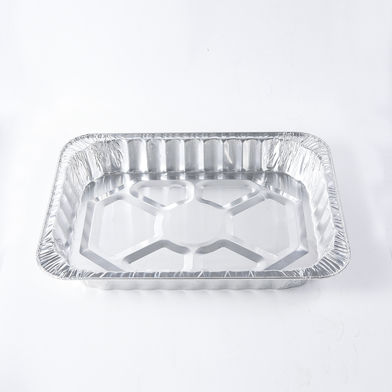 Container de folie de aluminiu de unică folosință cu ridicata pentru prăjirea curcanului Tavă mare din folie Ambalaj convenabil pentru alimente RK-16